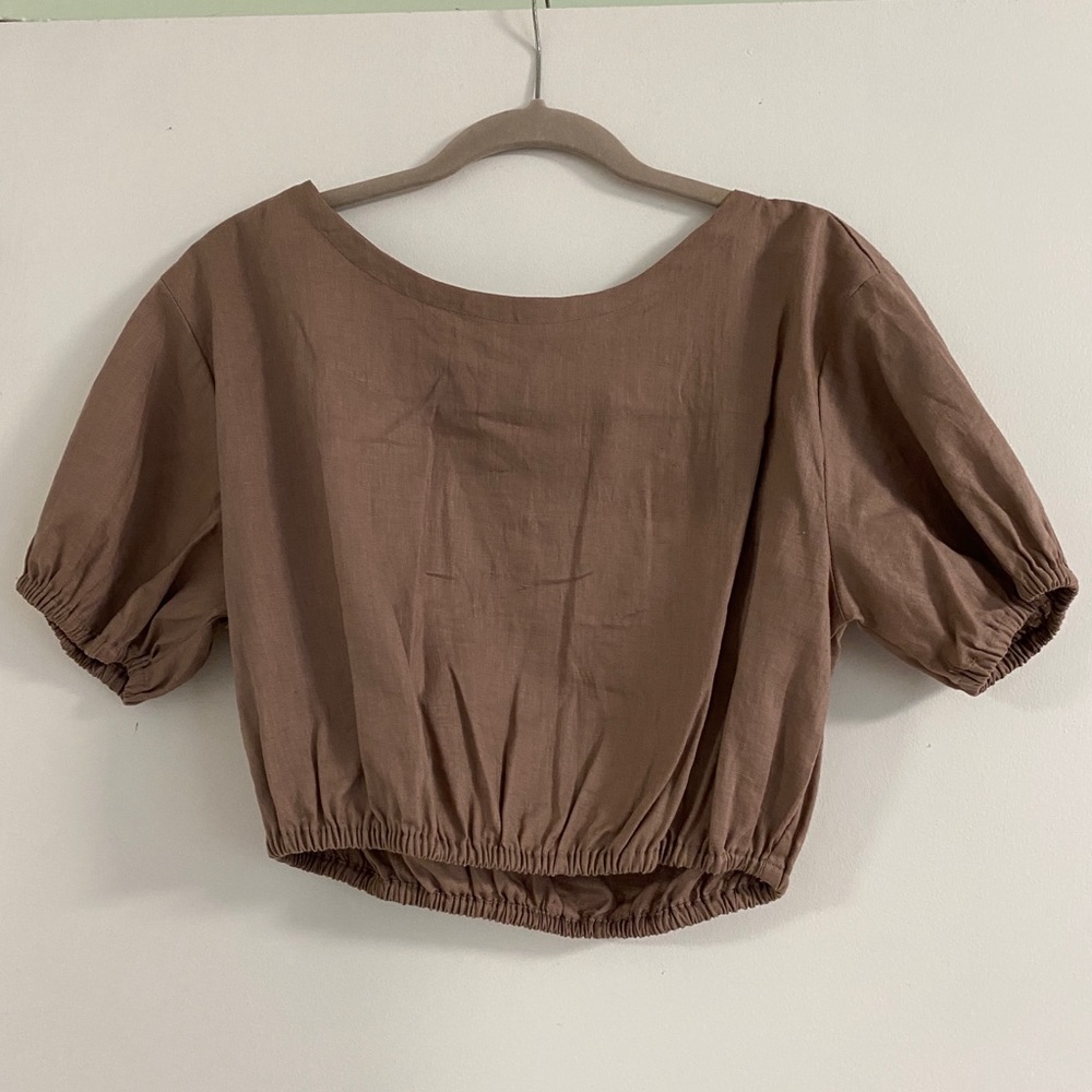 Brown Cropped Cleobella Top - size small